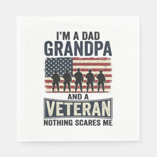 Servilleta De Papel Diseño de camiseta vintage patriota veterano abuel