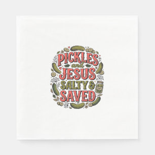 Servilleta De Papel Diseño de camiseta vintage Pickles y Jesús Salty S