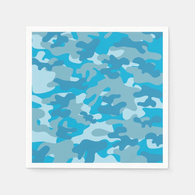 Servilleta De Papel Diseño de camo azul y gris (Anverso)