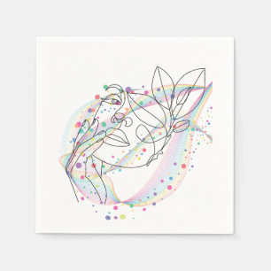 Servilleta De Papel Diseño de cara de dibujo lineal simple diseño artí