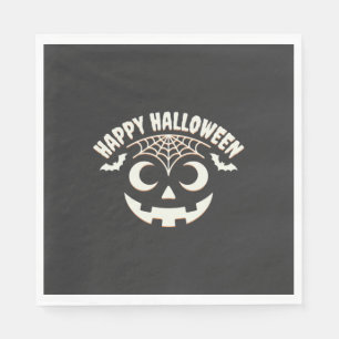 Servilleta De Papel Diseño de cara de Jack-O-Lantern de Halloween feli