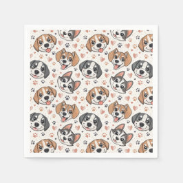 Servilleta De Papel Diseño de caras de cachorros adorables para niños