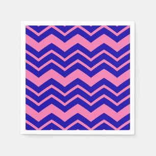 Servilleta De Papel Diseño de Chevron Zigzag Rosa Azul