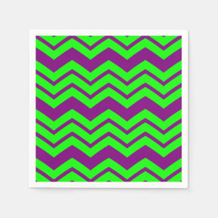 Servilleta De Papel Diseño de Chevron Zigzag Verde Púrpura