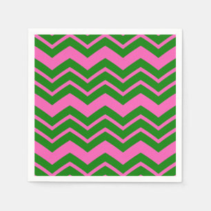 Servilleta De Papel Diseño de Chevron Zigzag Verde Rosa