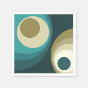Servilleta De Papel Diseño de círculos de estilo retro colorido