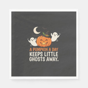 Servilleta De Papel Diseño de cita de Halloween de fantasma de calabaz