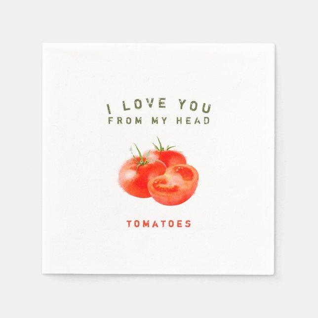 Servilleta De Papel Diseño de citas de tomate de cosecha - (Anverso)