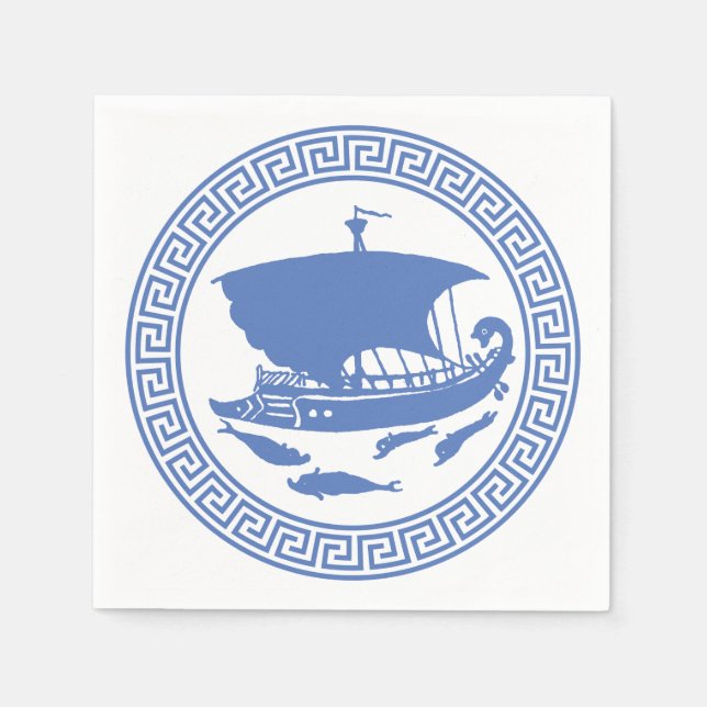 Servilleta De Papel Diseño de clave griega (Anverso)