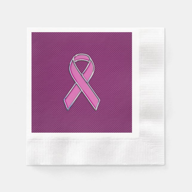 Servilleta De Papel Diseño de conciencia de la cinta rosa moderna (Anverso)