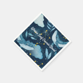 Servilleta De Papel Diseño de constelación azul de las olas cósmicas d