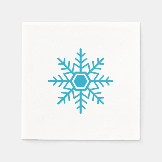 Servilleta De Papel Diseño de copo de nieve azul (Anverso)