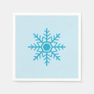 Servilleta De Papel Diseño de copo de nieve azul