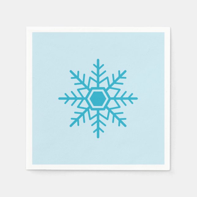 Servilleta De Papel Diseño de copo de nieve azul (Anverso)