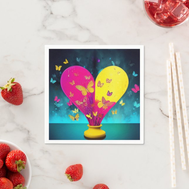 Servilleta De Papel Diseño de corazón (In situ)