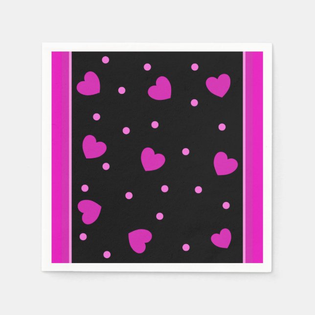 Servilleta De Papel Diseño de corazón moderno de diseño rosa (Anverso)