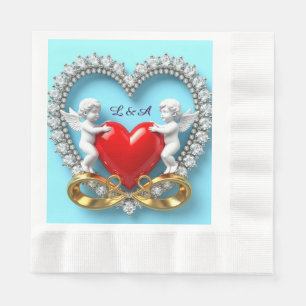 Servilleta De Papel Diseño de Corazón Romántico