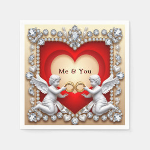 Servilleta De Papel Diseño de Corazón Romántico