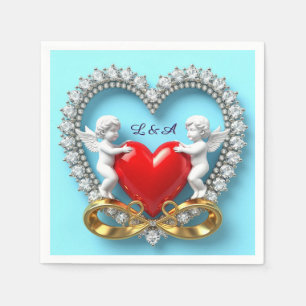 Servilleta De Papel Diseño de Corazón Romántico