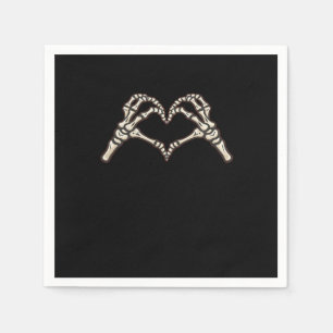 Servilleta De Papel Diseño de Corazones de Mano de Esqueleto