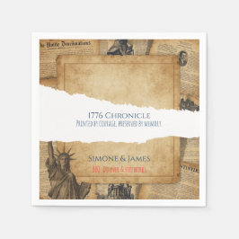 Servilleta De Papel Diseño de Crónica Vintage Americana de 1776