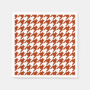 Servilleta De Papel Diseño de Cuadro Escocés Houndstooth Blanco Marrón