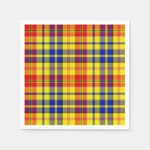 Servilleta De Papel Diseño de cuadros escoceses amarillo rojo azul