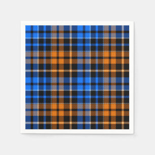 Servilleta De Papel Diseño de cuadros escoceses naranja negro azul