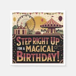 Servilleta De Papel Diseño de cumpleaños del Carnaval de Vintage Extra