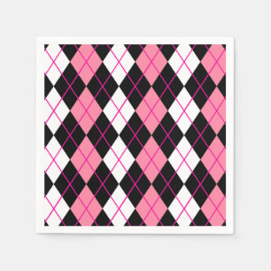 Servilleta De Papel Diseño de diamantes de arenoso blanco rosado