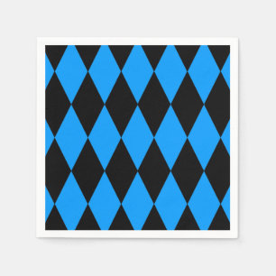 Servilleta De Papel Diseño de Diamantes de Arlequín de Cuadros Azules