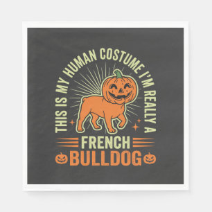 Servilleta De Papel Diseño de disfraz humano divertido de Bulldog Fran