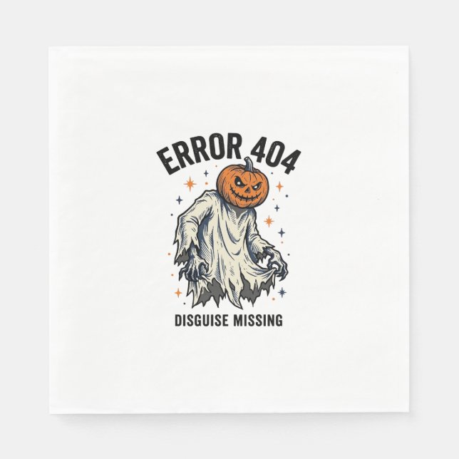 Servilleta De Papel Diseño de error de fantasma de calabaza de disfraz (Anverso)