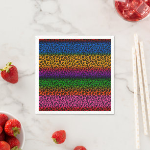 Servilleta De Papel Diseño de estampado de animal de leopardo colorido