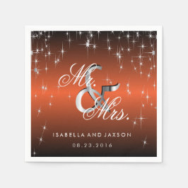 Servilleta De Papel Diseño de estrellas de Naranja metálico