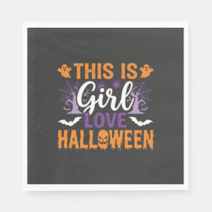 Servilleta De Papel Diseño de fantasma de Halloween de chica_1