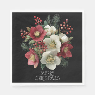 Servilleta De Papel Diseño de ferias navideñas de pintura hellebore