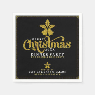 Servilleta De Papel Diseño de Fiesta de cena de las campanas de oro pa