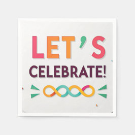 Servilleta De Papel Diseño de fiesta “¡Vamos a celebrar!” con confeti 