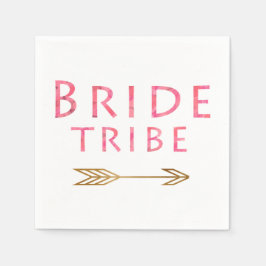 Servilleta De Papel diseño de flecha de oro de la tribu de novias rosa