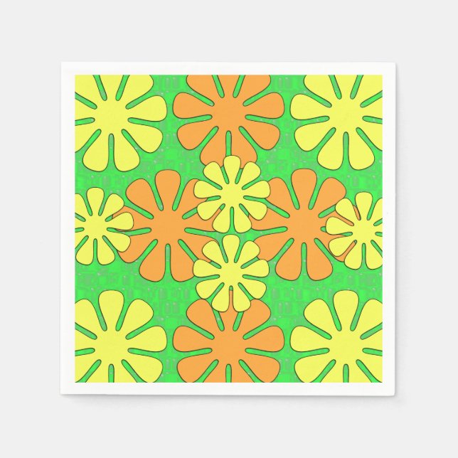 Servilleta De Papel Diseño de Flor de Mod (Anverso)