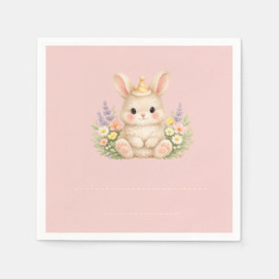 Servilleta De Papel Diseño de flor silvestre de conejo esponjoso para