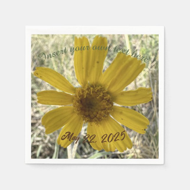 Servilleta De Papel Diseño de flores amarillas (Anverso)