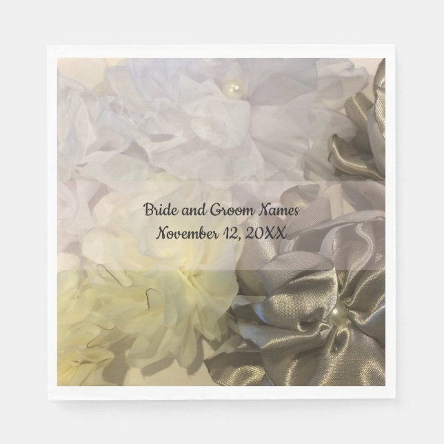 Servilleta De Papel Diseño de flores de tela de seda de primavera (Anverso)