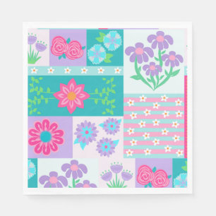Servilleta De Papel Diseño de flores vibrantes en flor