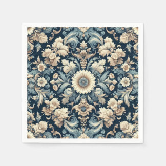 Servilleta De Papel Diseño de follaje de vintage elaborado