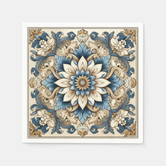 Servilleta De Papel Diseño de follaje decorativo vintage