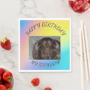 Servilleta De Papel Diseño de foto con gradiente curvo para cumpleaños