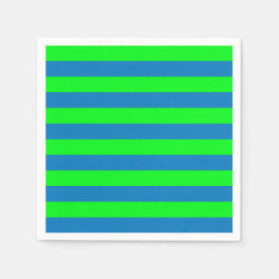 Servilleta De Papel Diseño de franjas azules y verdes
