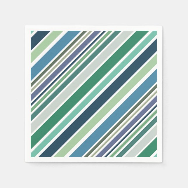Servilleta De Papel Diseño de franjas diagonales coloridas (Anverso)